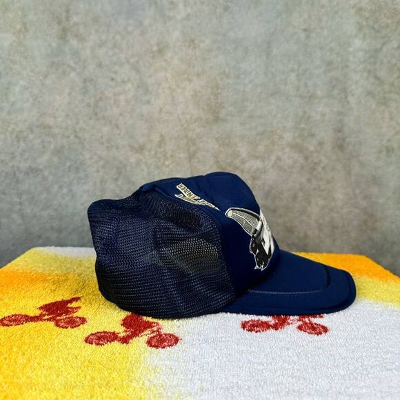 Vintage 80s Nasa Kennedy Space Station Trucker Hat One Size Mesh Back Navy USA - Picture 4 of 8